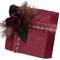 Northlight 8" Red and Green Floral Accent Christmas Gift Box Decor